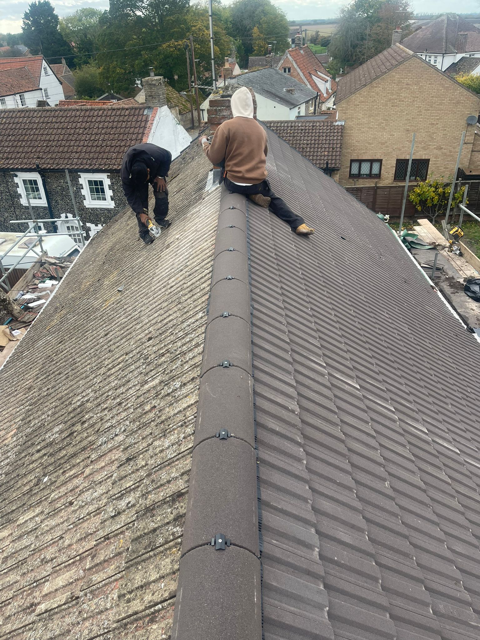 Before and after roof work